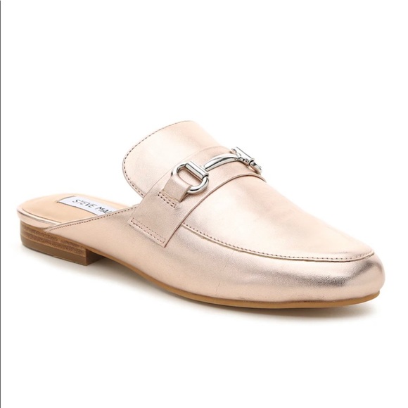 Steve Madden Shoes - Steve Madden Rose Gold Mules Kandi Metallic Leather Slip-On Shoes Flats Sz 8.5